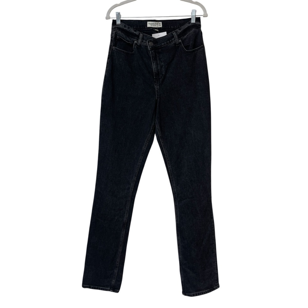 Abercrombie & Fitch 90s Slim Straight Jean High Rise Crossover Black Sz 29 Long